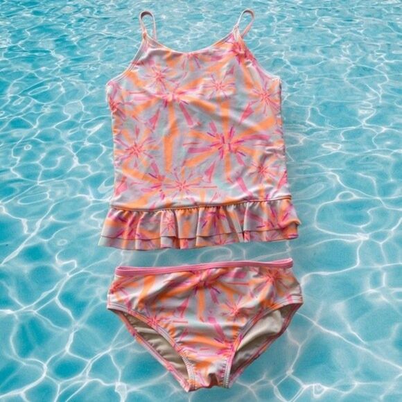 OshKosh B’gosh Tankini Summer Pink / Orange Adorable Swirl Print- Girls Size 12 - Picture 12 of 12